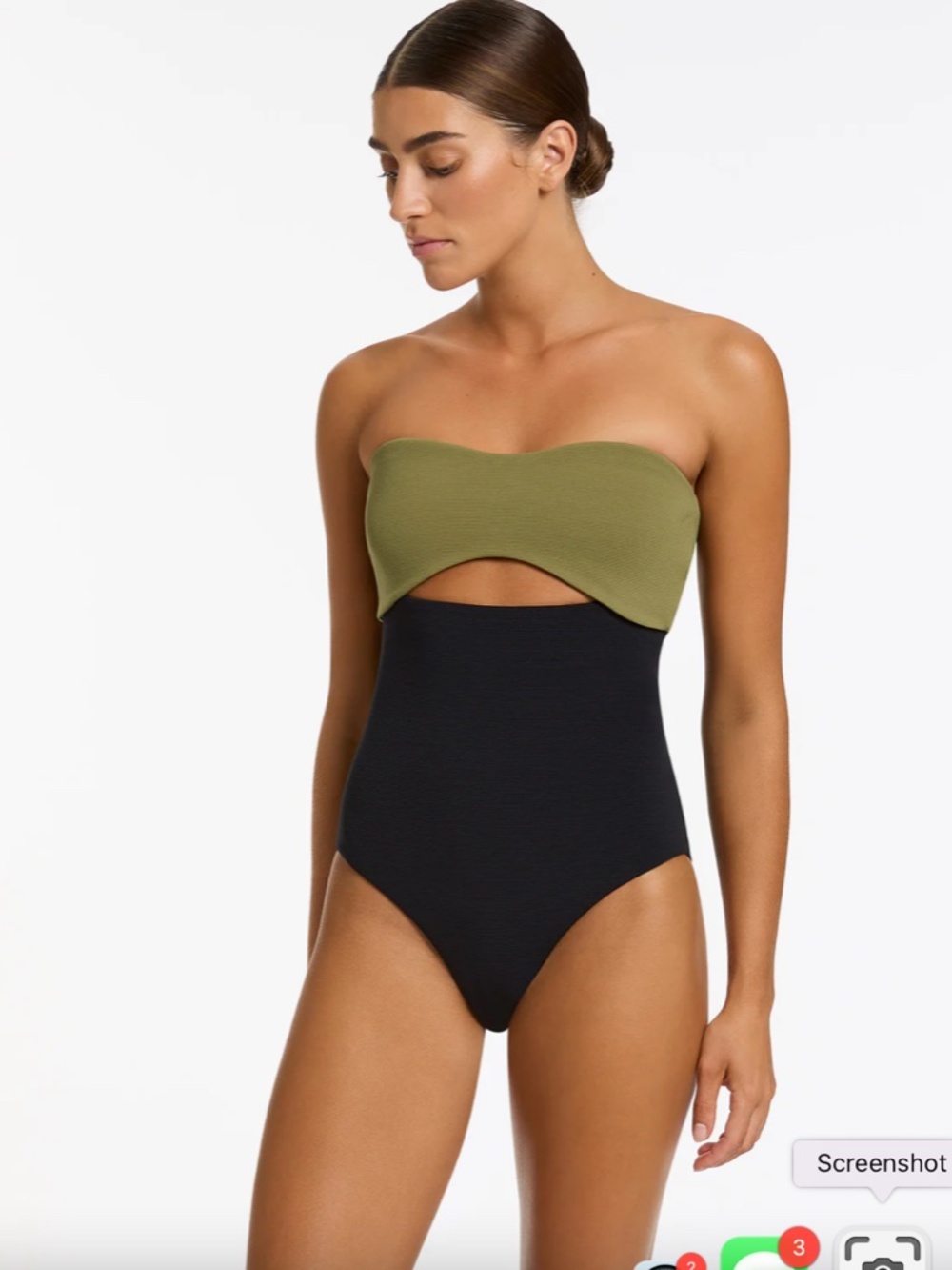 Jets Cut Out Bandeau One Piece NWT 10/12
